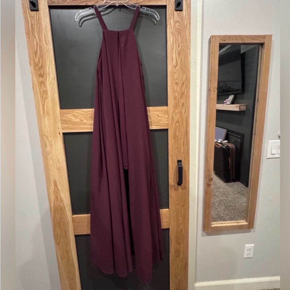 Caribbean Queen Burgundy Chiffon Maxi Dress Formal Evening